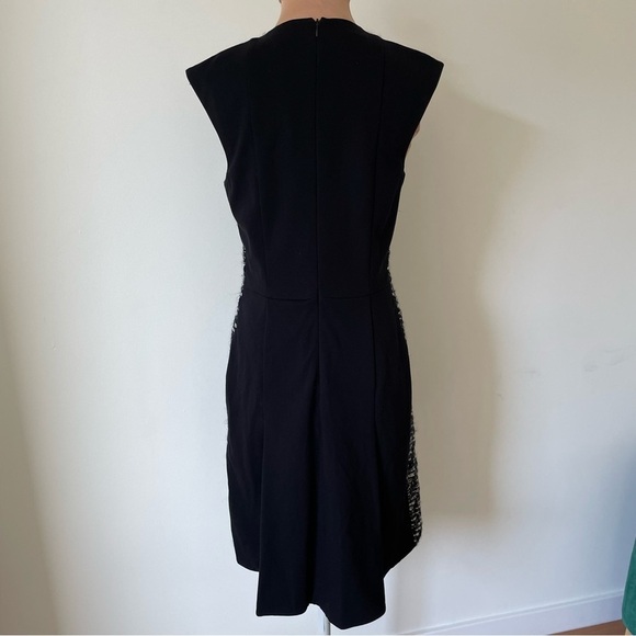 AKRIS PUNTO Black Gray Wool Tweed Mixed Media Knee-Length A-Line Dress EUC US 6 - Picture 6 of 12